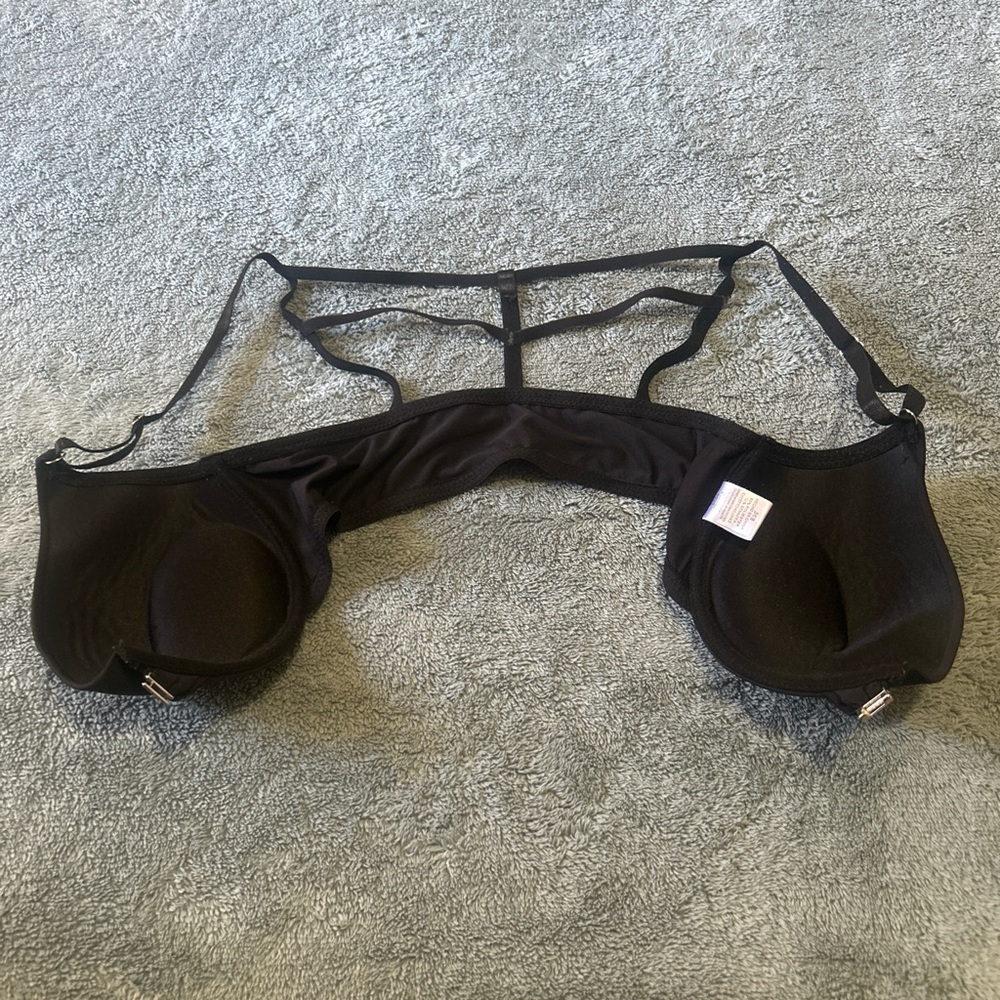 Unbranded Black Front-Closure Cage Back Push-Up Bra - Size 36B - Picture 5 of 7